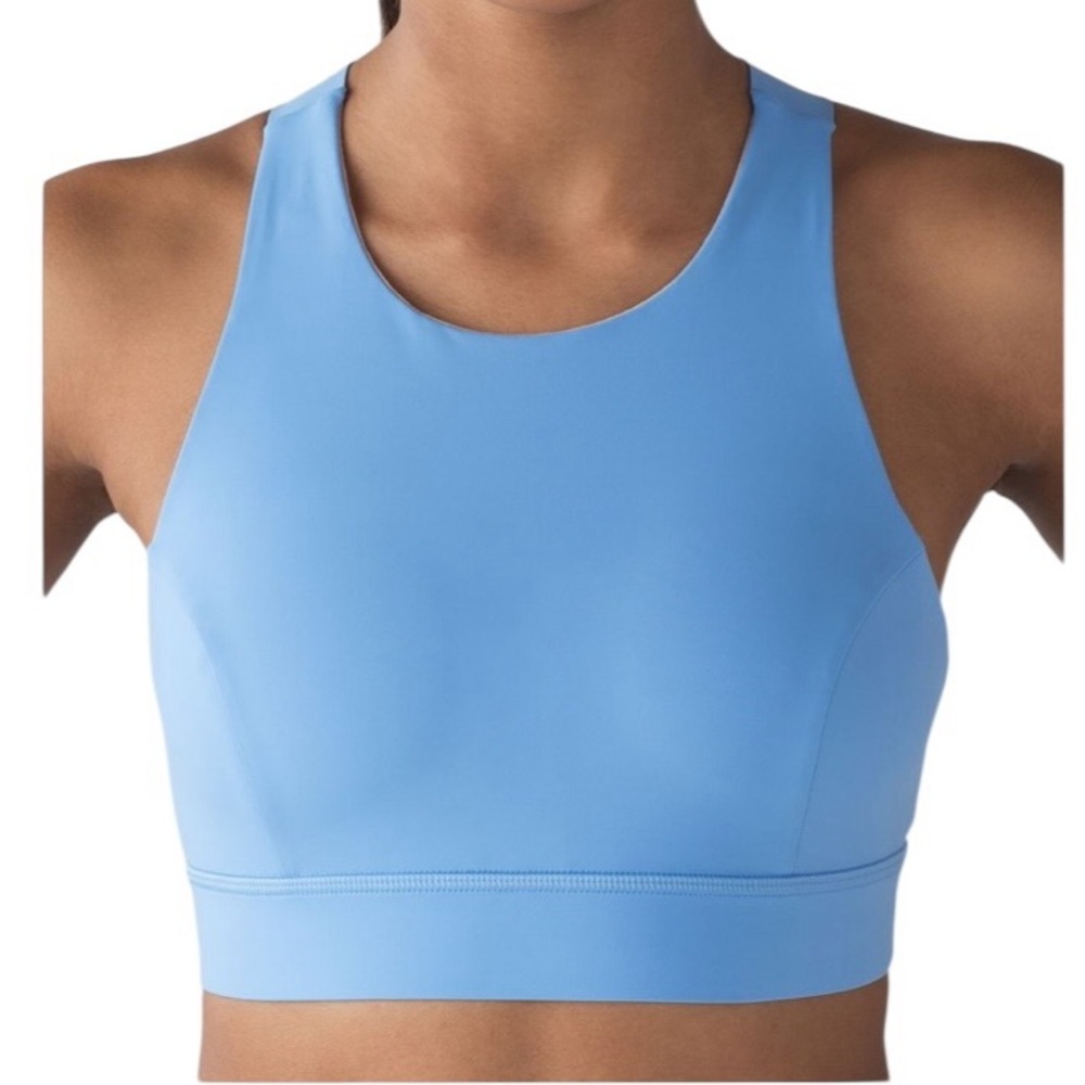 Lululemon Fast & Free Bra (Nulux) Aero Blue Sz 10 Orig $68 Like New